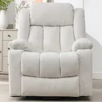 Lovell Electric Recliner Chair with Massage and Heat - Cream