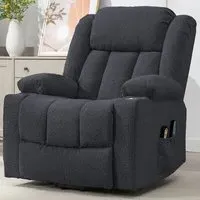 Lovell Electric Recliner Chair with Massage and Heat - Dark Grey