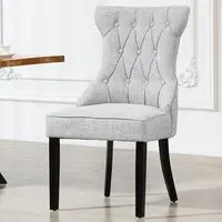 Lurano Set of 2 Dining Chairs - Light Grey, Fabric