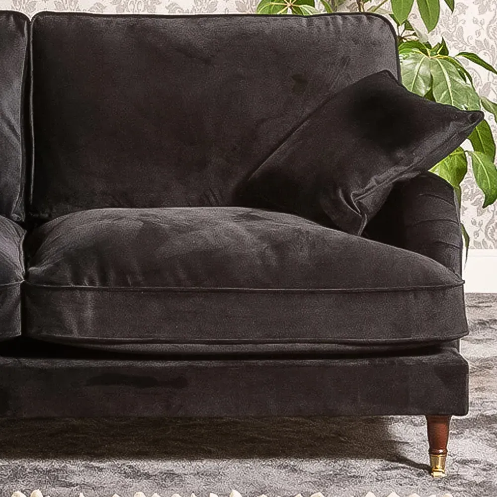Mackenzie 2-Seater Sofa - Black, Velvet