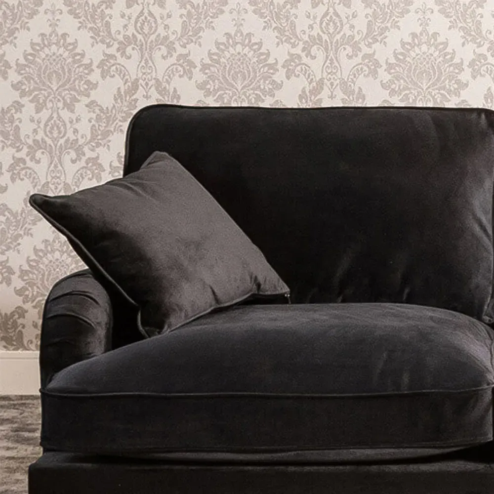 Mackenzie 2-Seater Sofa - Black, Velvet