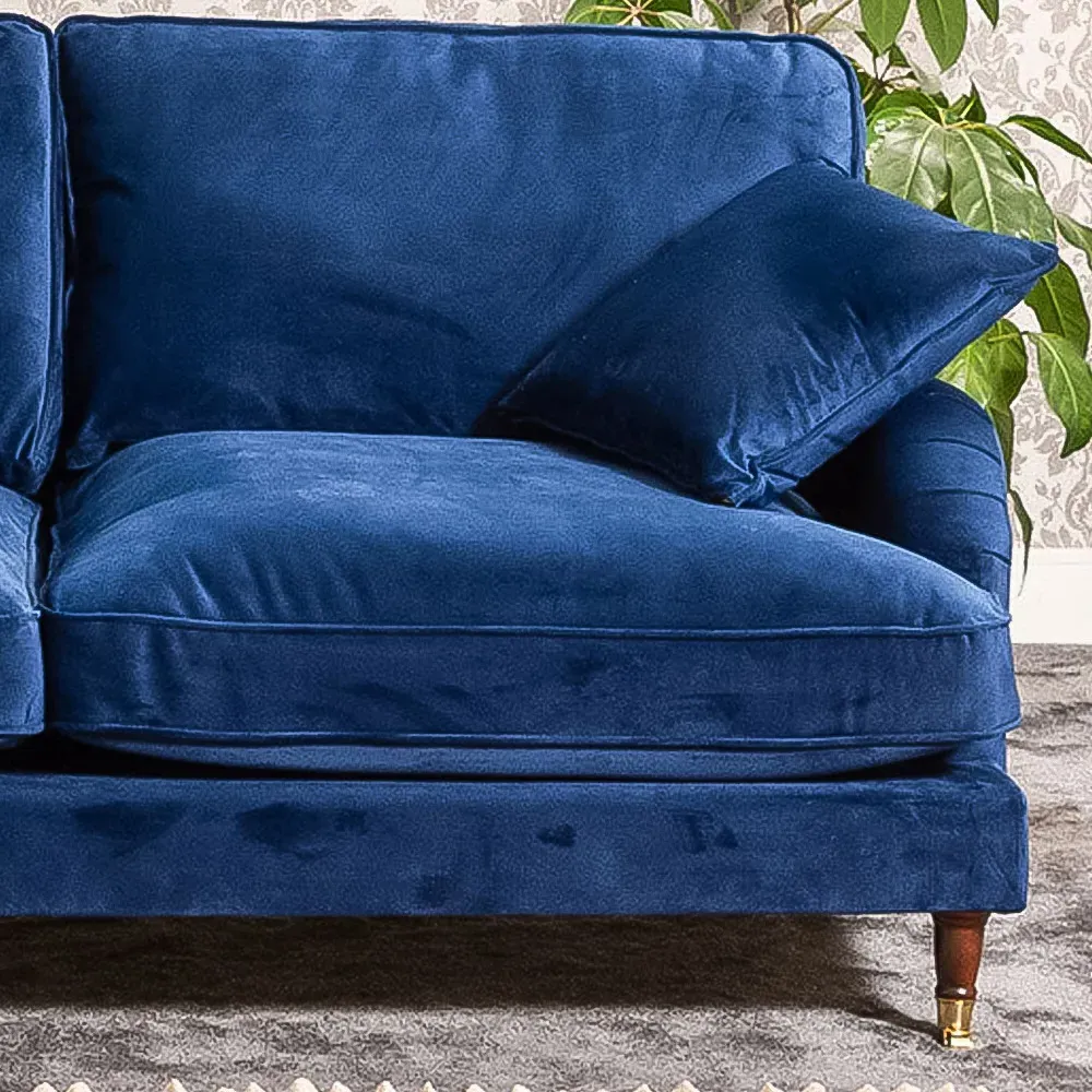 Mackenzie 2-Seater Sofa - Blue, Velvet