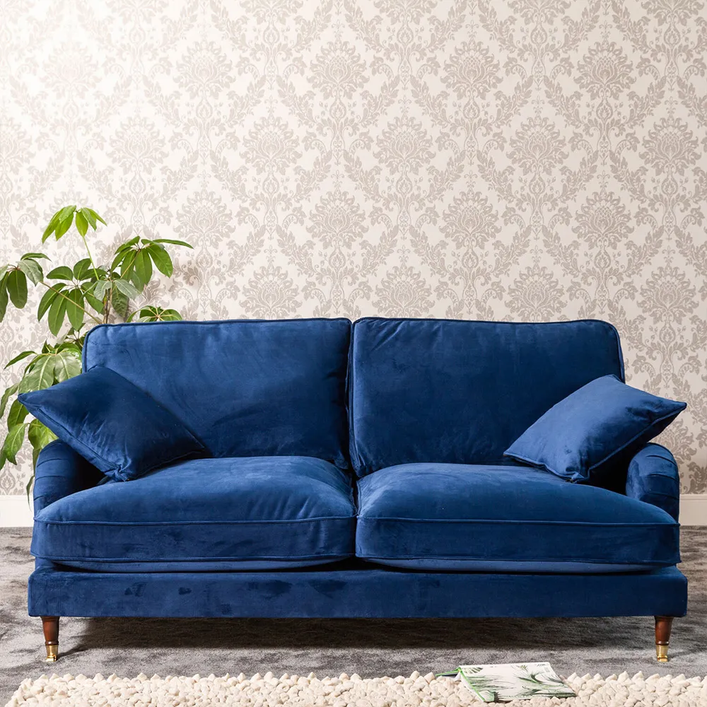 Mackenzie 2-Seater Sofa - Blue, Velvet