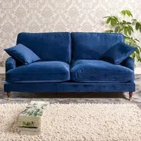Mackenzie 2-Seater Sofa - Blue, Velvet