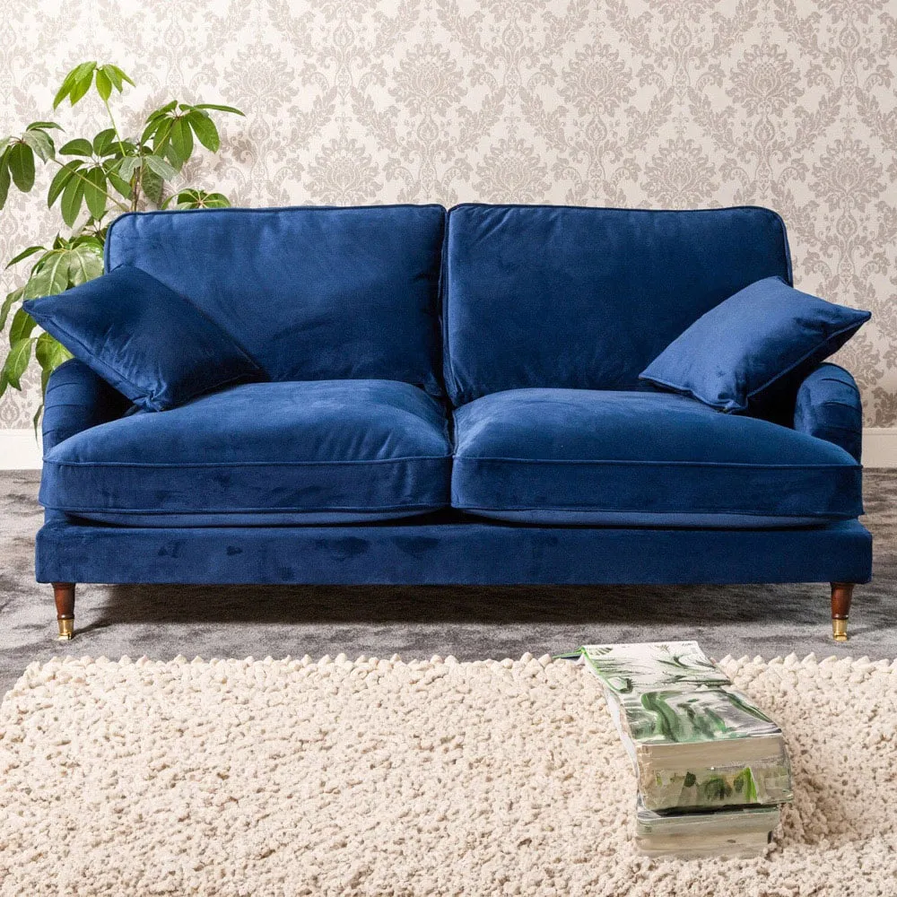 Mackenzie 2-Seater Sofa - Blue, Velvet
