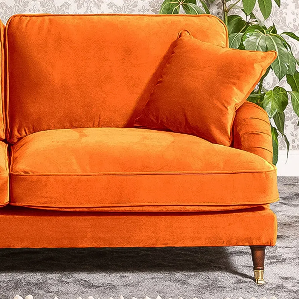 Mackenzie 2-Seater Sofa - Orange, Velvet