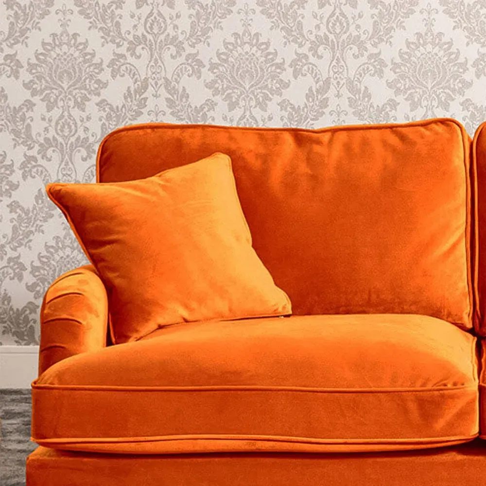 Mackenzie 2-Seater Sofa - Orange, Velvet