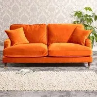 Mackenzie 2-Seater Sofa - Orange, Velvet
