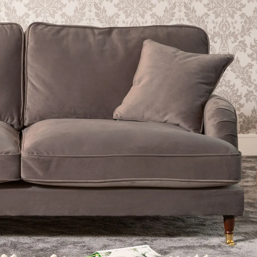 Mackenzie 2-Seater Sofa - Taupe, Velvet