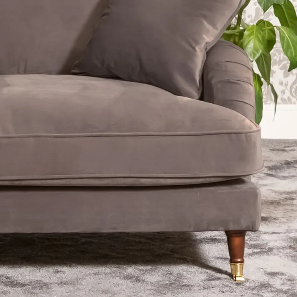 Mackenzie 2-Seater Sofa - Taupe, Velvet