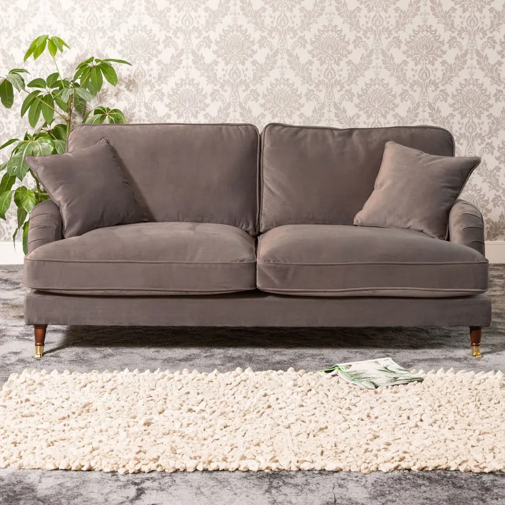 Mackenzie 2-Seater Sofa - Taupe, Velvet