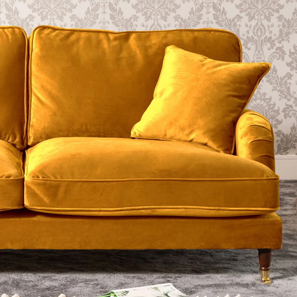 Mackenzie 2-Seater Sofa - Yellow, Velvet