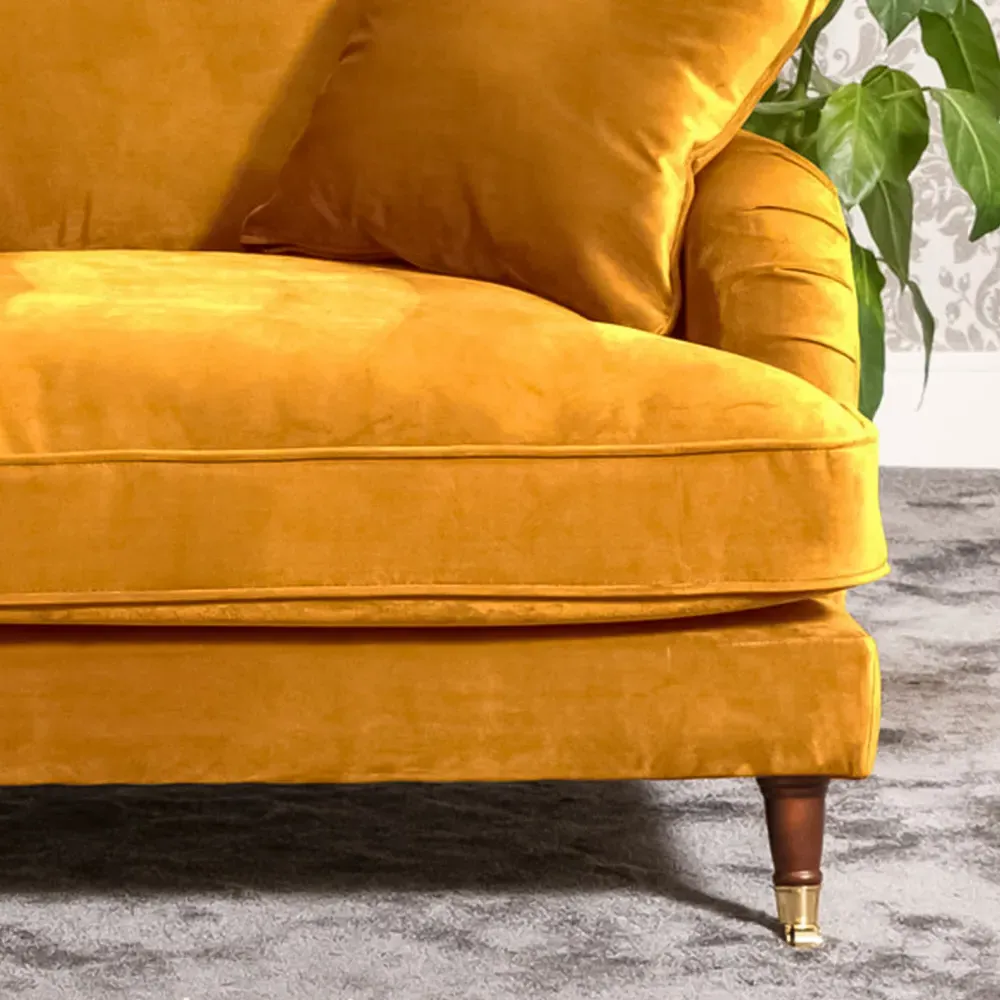 Mackenzie 2-Seater Sofa - Yellow, Velvet