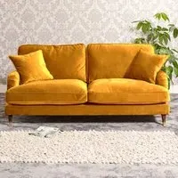Mackenzie 2-Seater Sofa - Yellow, Velvet