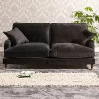 Mackenzie 3-Seater Sofa - Black, Velvet