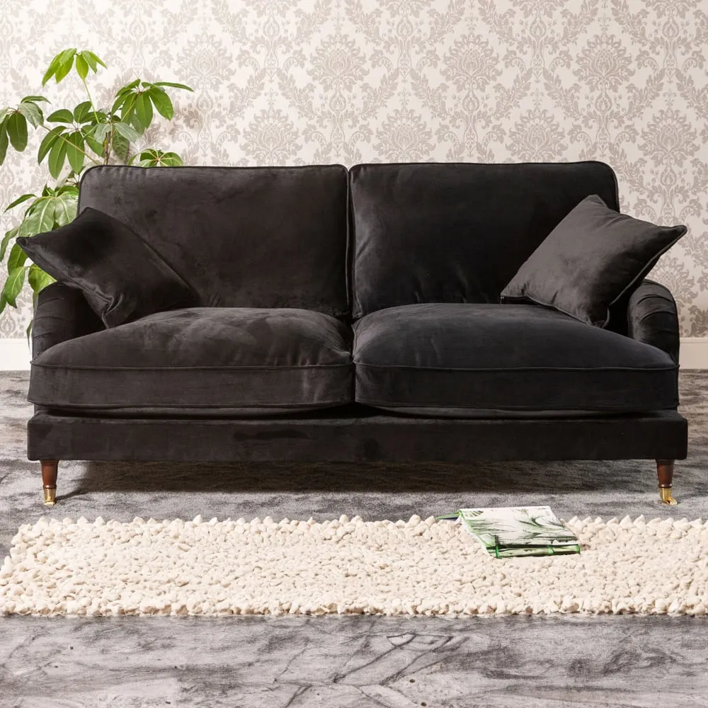 Mackenzie 3-Seater Sofa - Black, Velvet