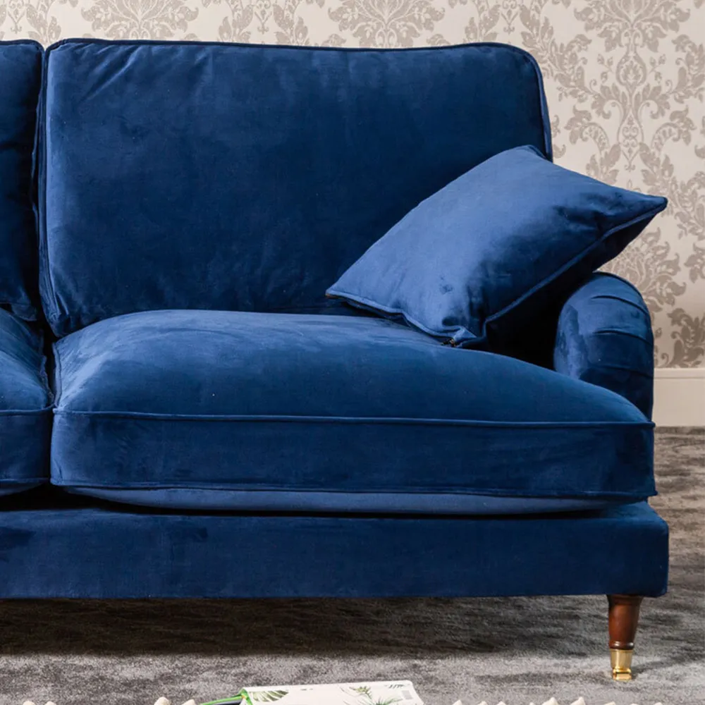 Mackenzie 3-Seater Sofa - Blue, Velvet