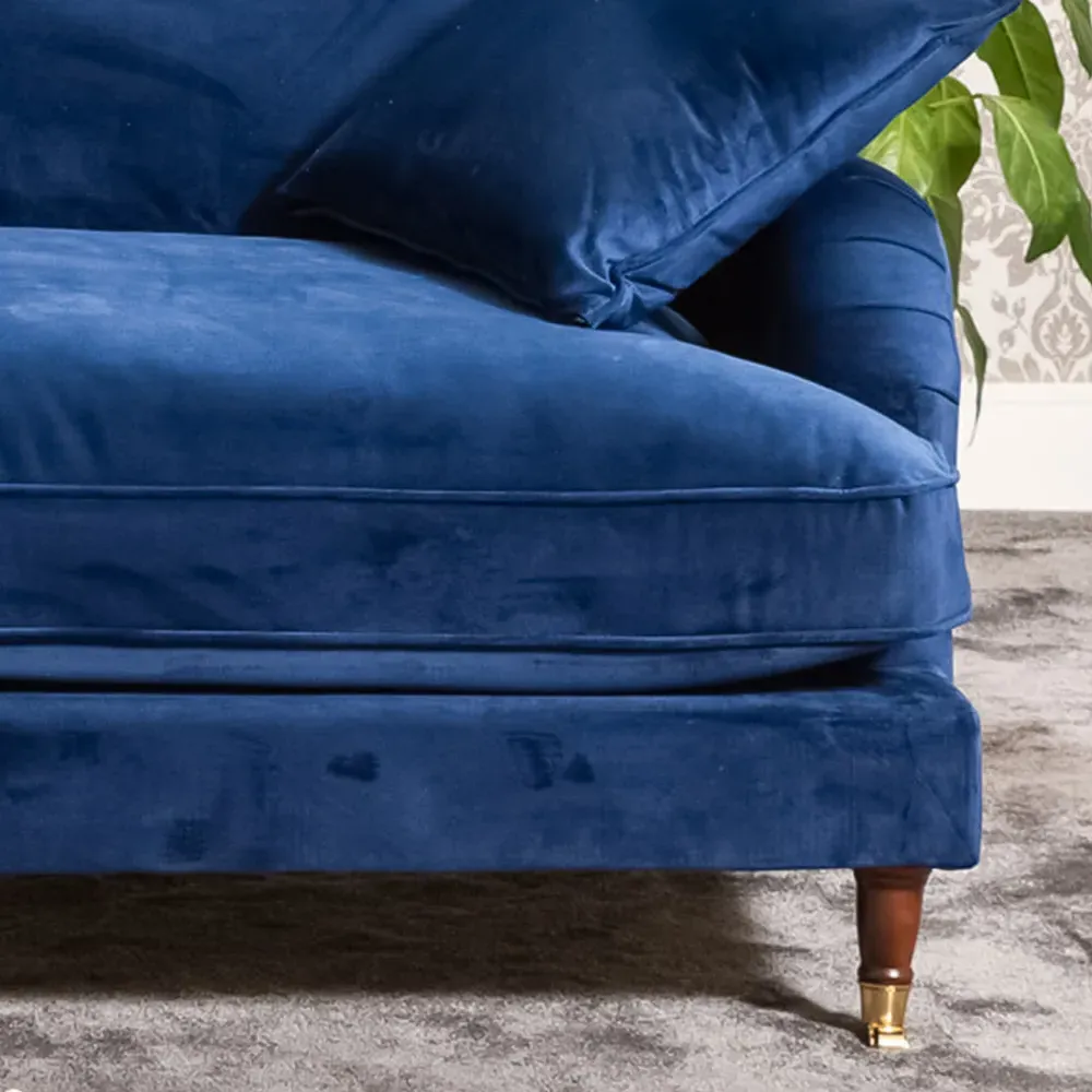 Mackenzie 3-Seater Sofa - Blue, Velvet