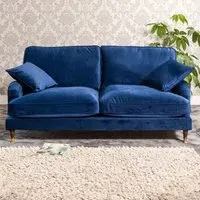 Mackenzie 3-Seater Sofa - Blue, Velvet