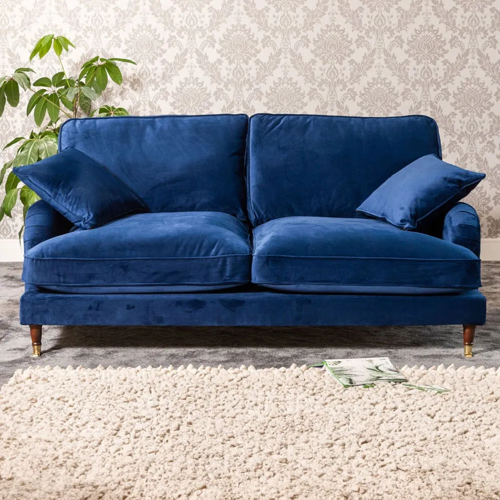 Mackenzie 3-Seater Sofa - Blue, Velvet