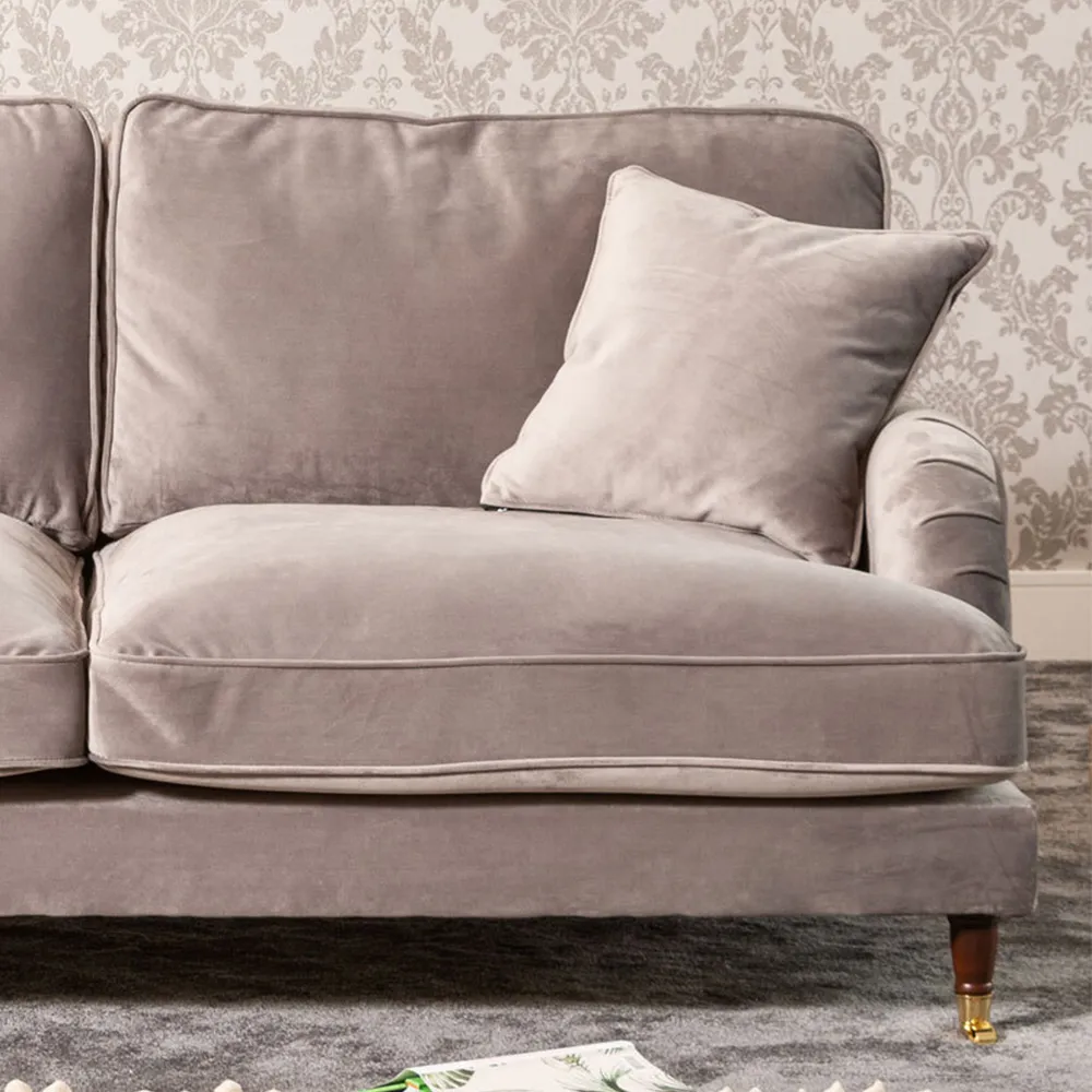 Mackenzie 3-Seater Sofa - Grey, Velvet
