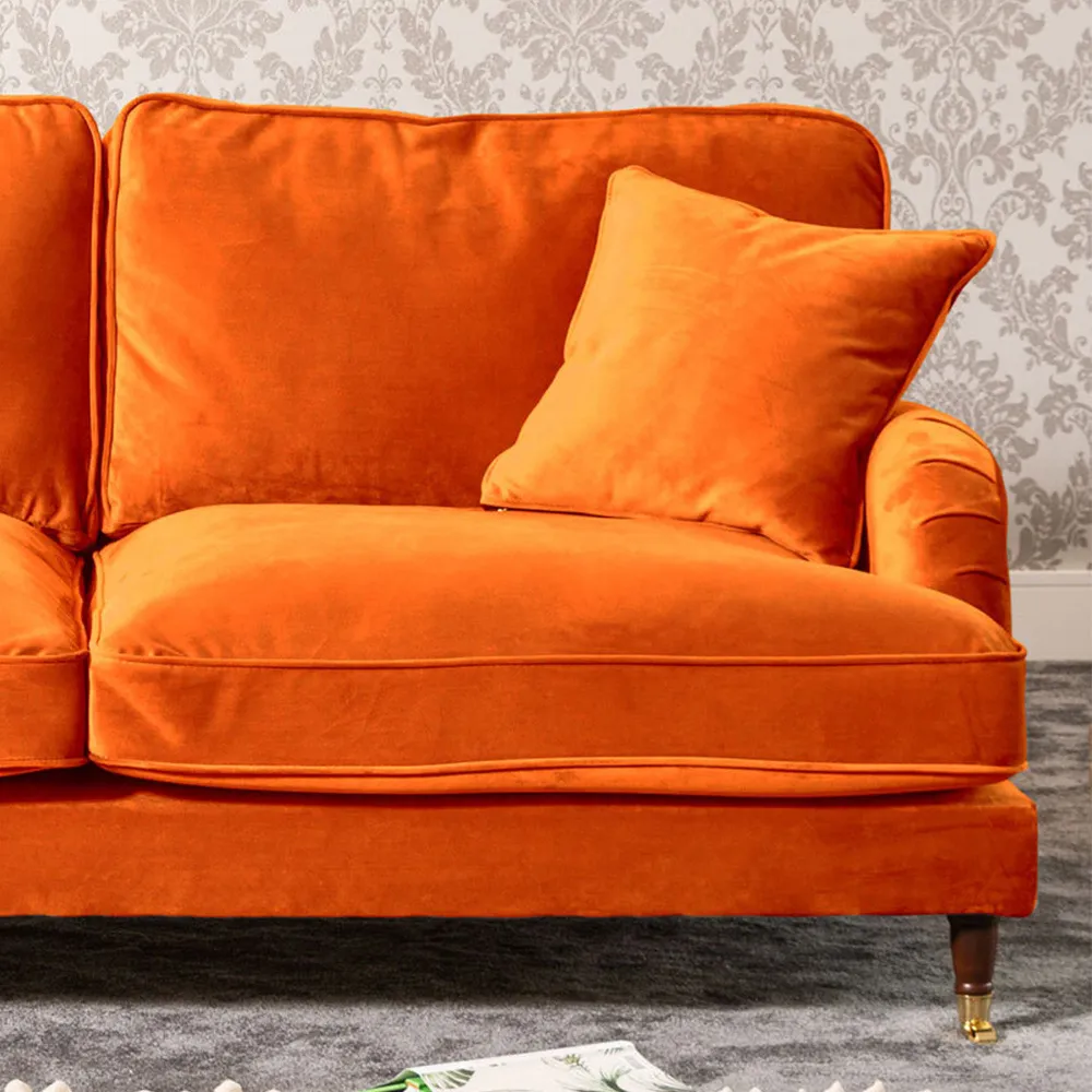 Mackenzie 3-Seater Sofa - Orange, Velvet