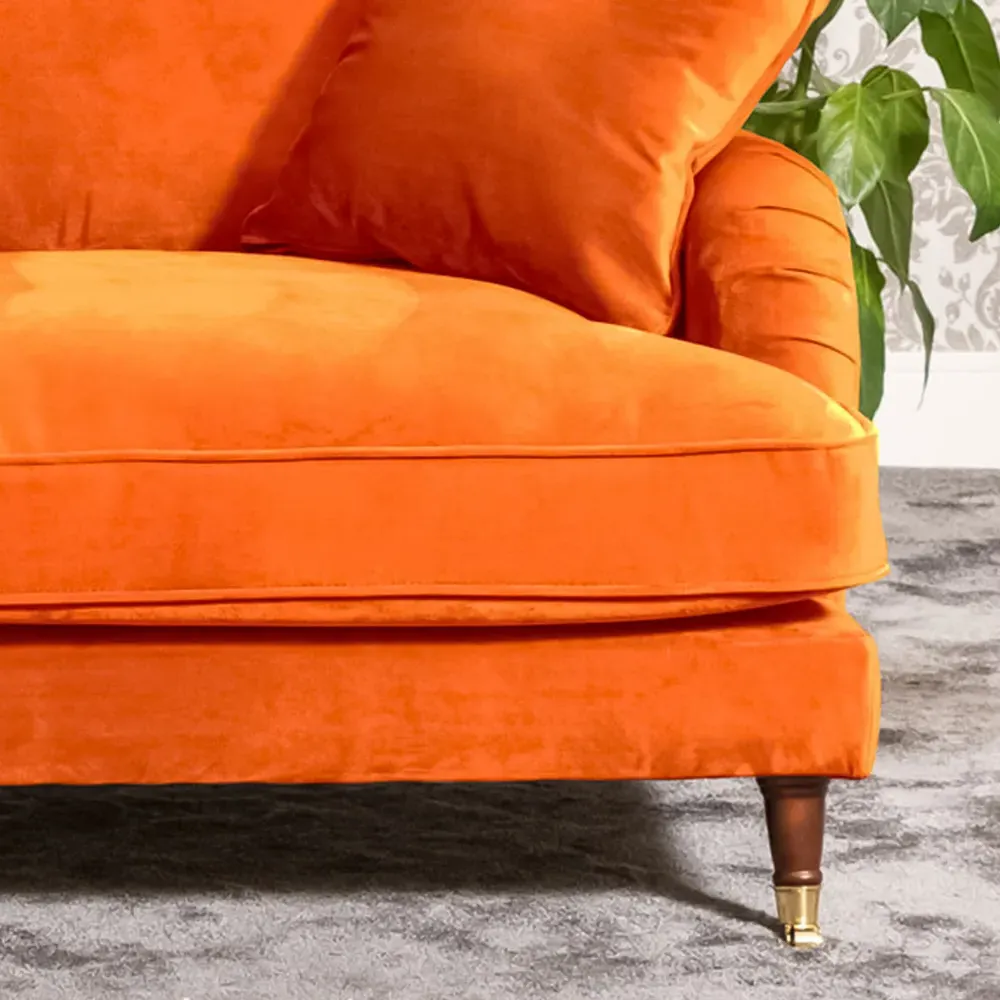 Mackenzie 3-Seater Sofa - Orange, Velvet