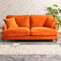 Mackenzie 3-Seater Sofa - Orange, Velvet