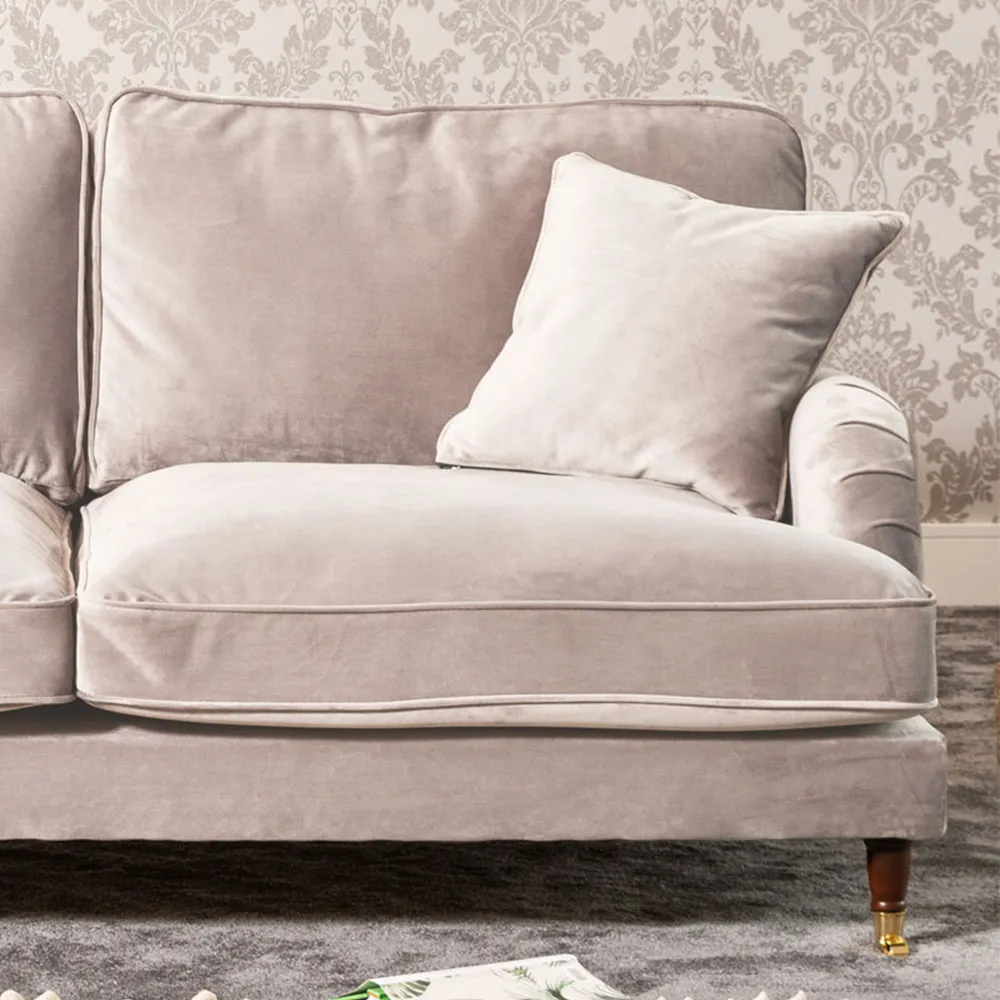 Mackenzie 3-Seater Sofa - Silver, Velvet