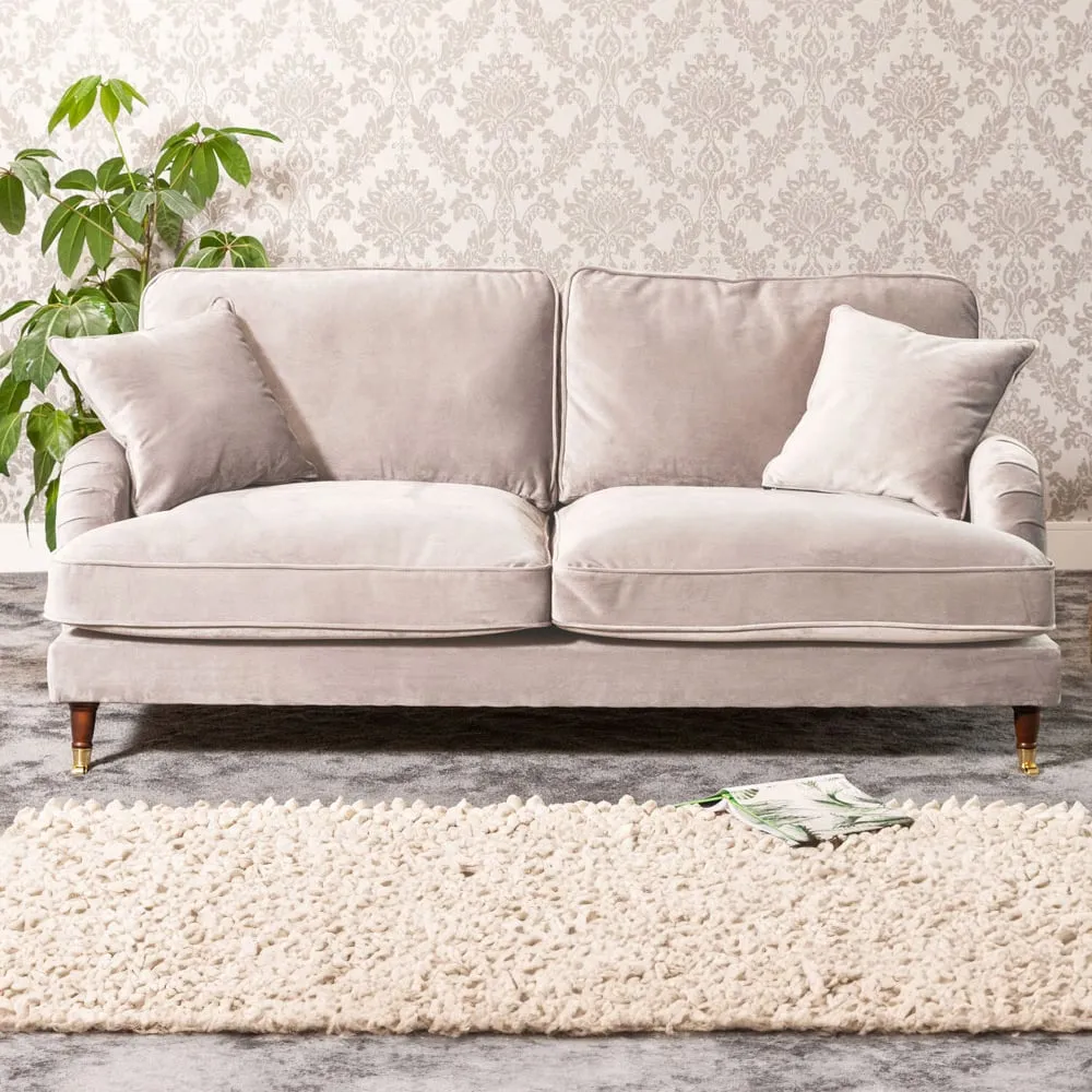 Mackenzie 3-Seater Sofa - Silver, Velvet