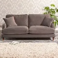 Mackenzie 3-Seater Sofa - Taupe, Velvet