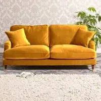 Mackenzie 3-Seater Sofa - Yellow, Velvet