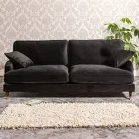 Mackenzie 4-Seater Sofa - Black, Velvet