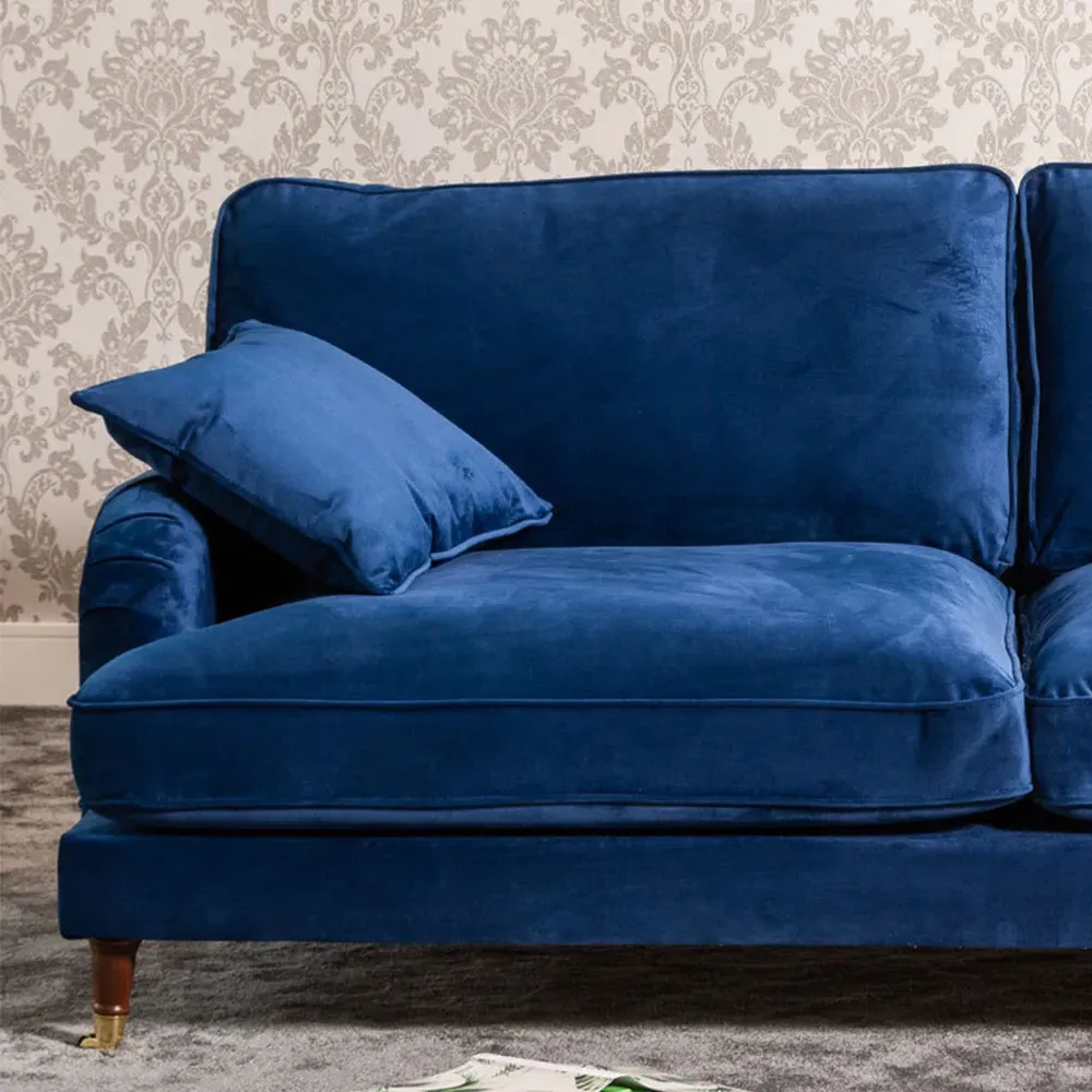 Mackenzie 4-Seater Sofa - Blue, Velvet