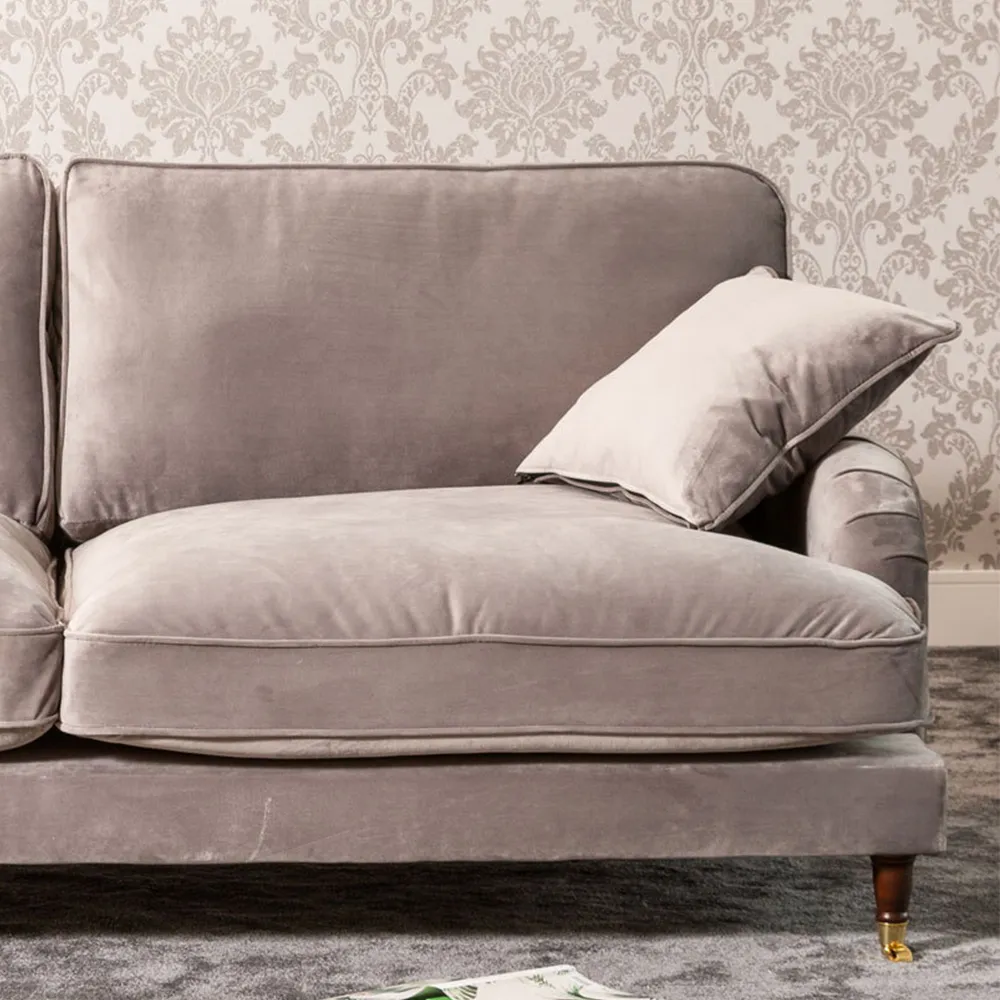 Mackenzie 4-Seater Sofa - Grey, Velvet