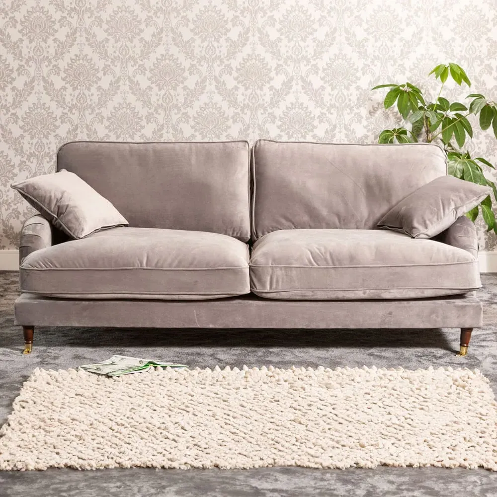 Mackenzie 4-Seater Sofa - Grey, Velvet
