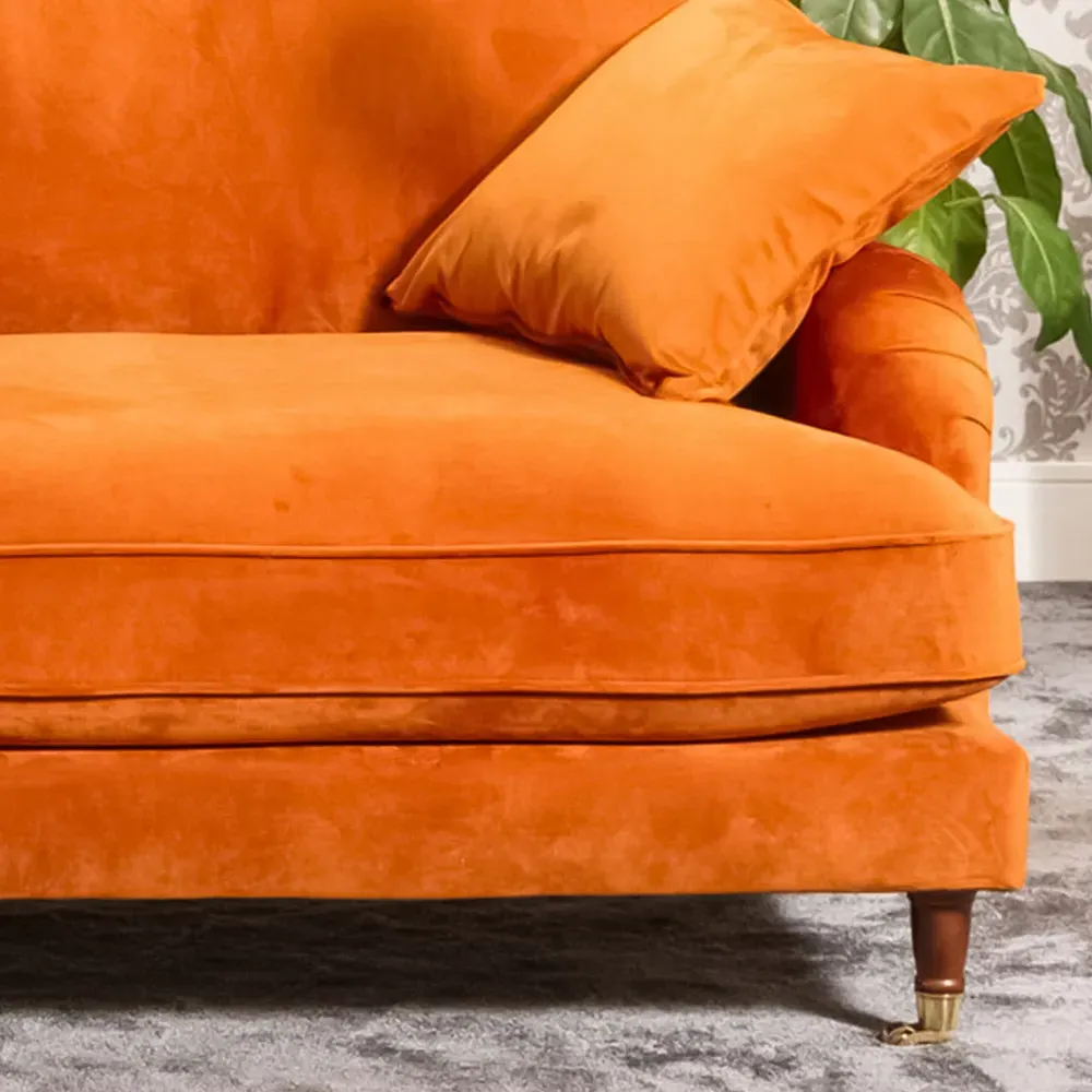 Mackenzie 4-Seater Sofa - Orange, Velvet