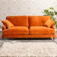 Mackenzie 4-Seater Sofa - Orange, Velvet
