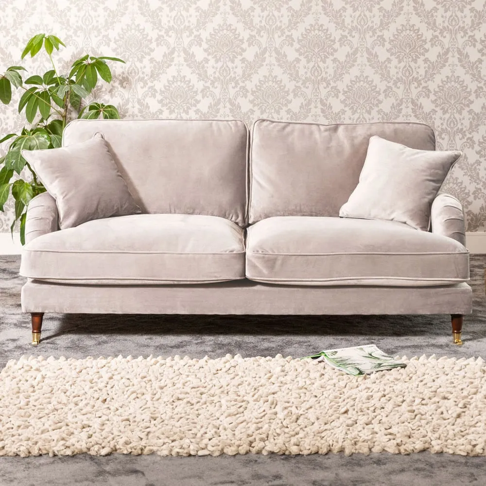 Mackenzie 4-Seater Sofa - Silver, Velvet