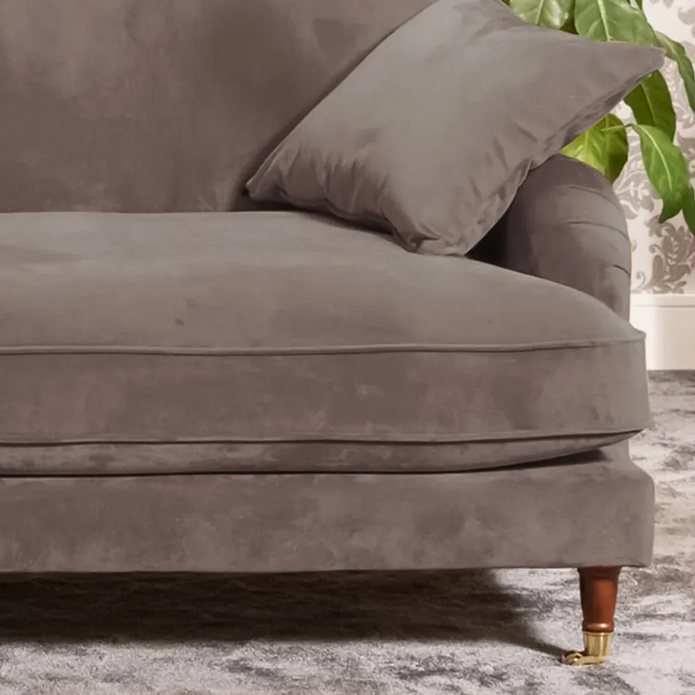 Mackenzie 4-Seater Sofa - Taupe, Velvet