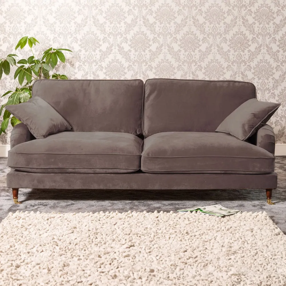 Mackenzie 4-Seater Sofa - Taupe, Velvet