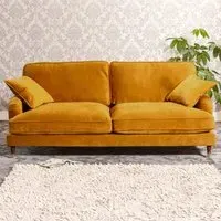 Mackenzie 4-Seater Sofa - Yellow, Velvet
