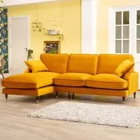 Mackenzie Right Hand Corner Sofa - Mustard, Velvet