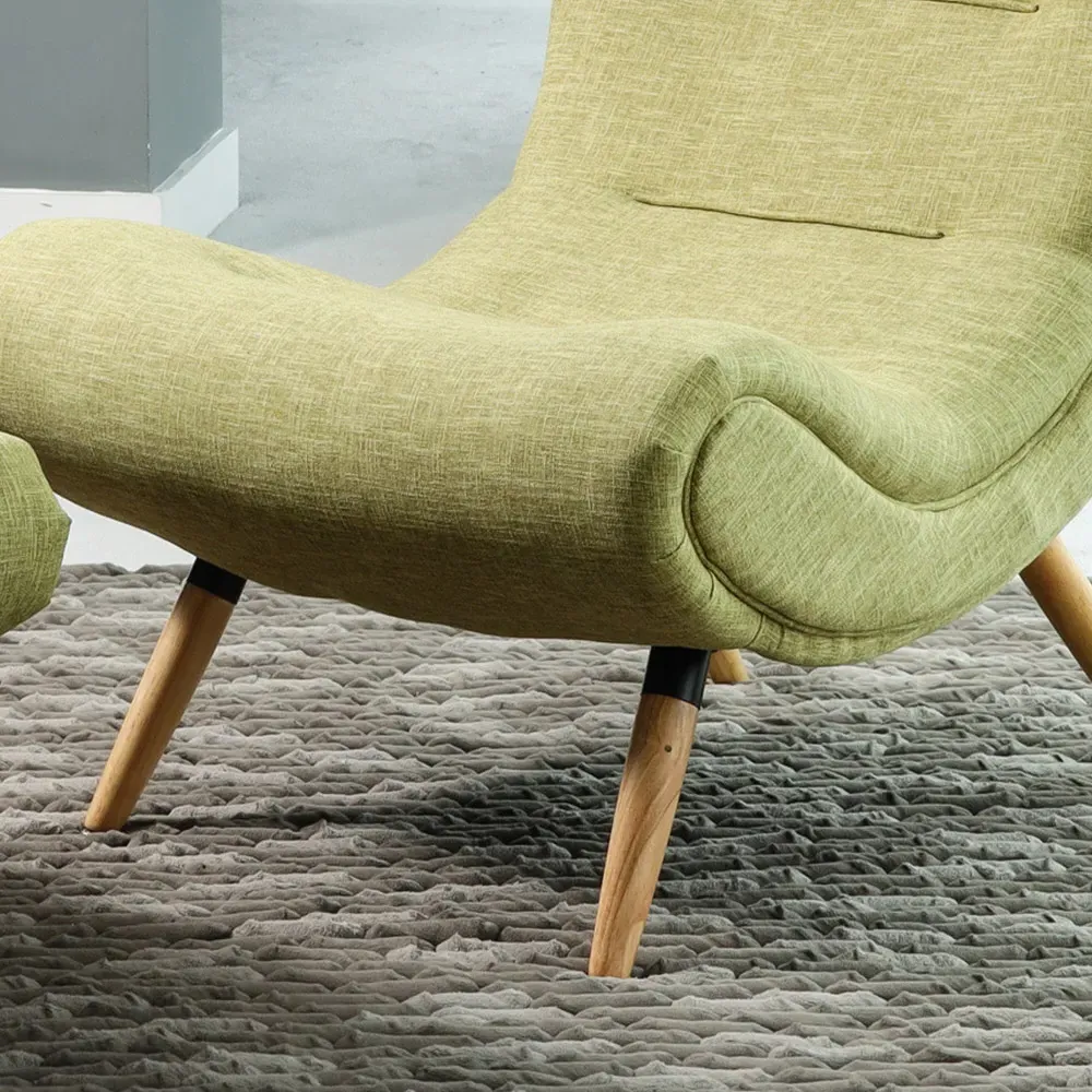 Madelia Accent Chair with Footstool - Green