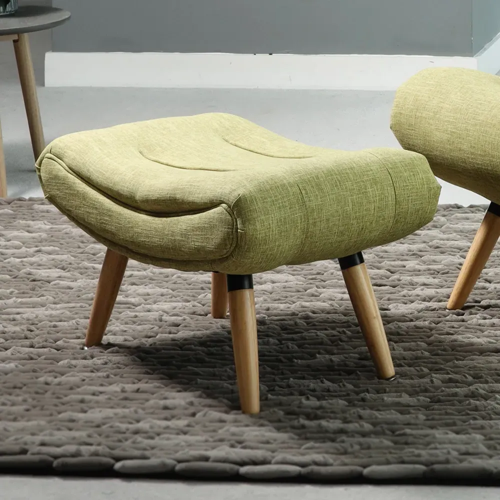 Madelia Accent Chair with Footstool - Green