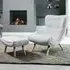 Madelia Accent Chair with Footstool - Light Grey