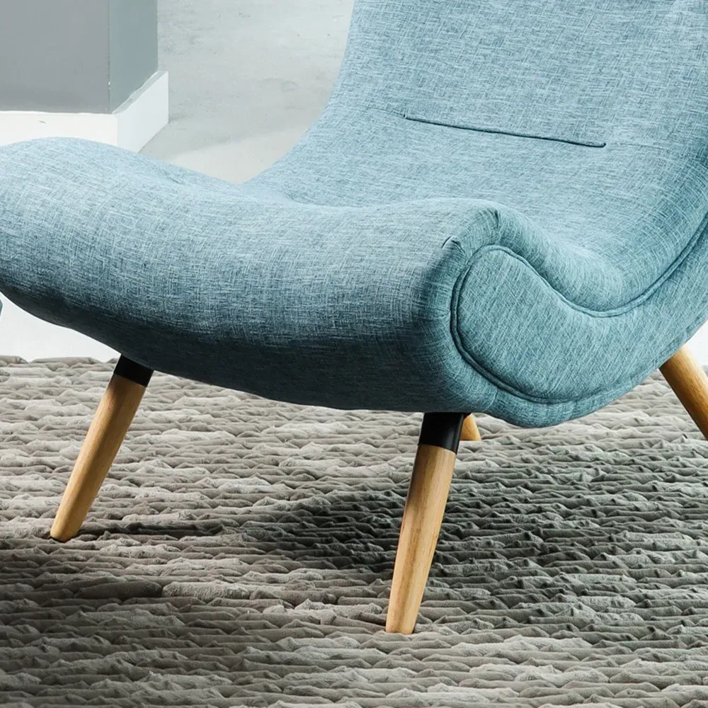 Madelia Accent Chair with Footstool - Teal