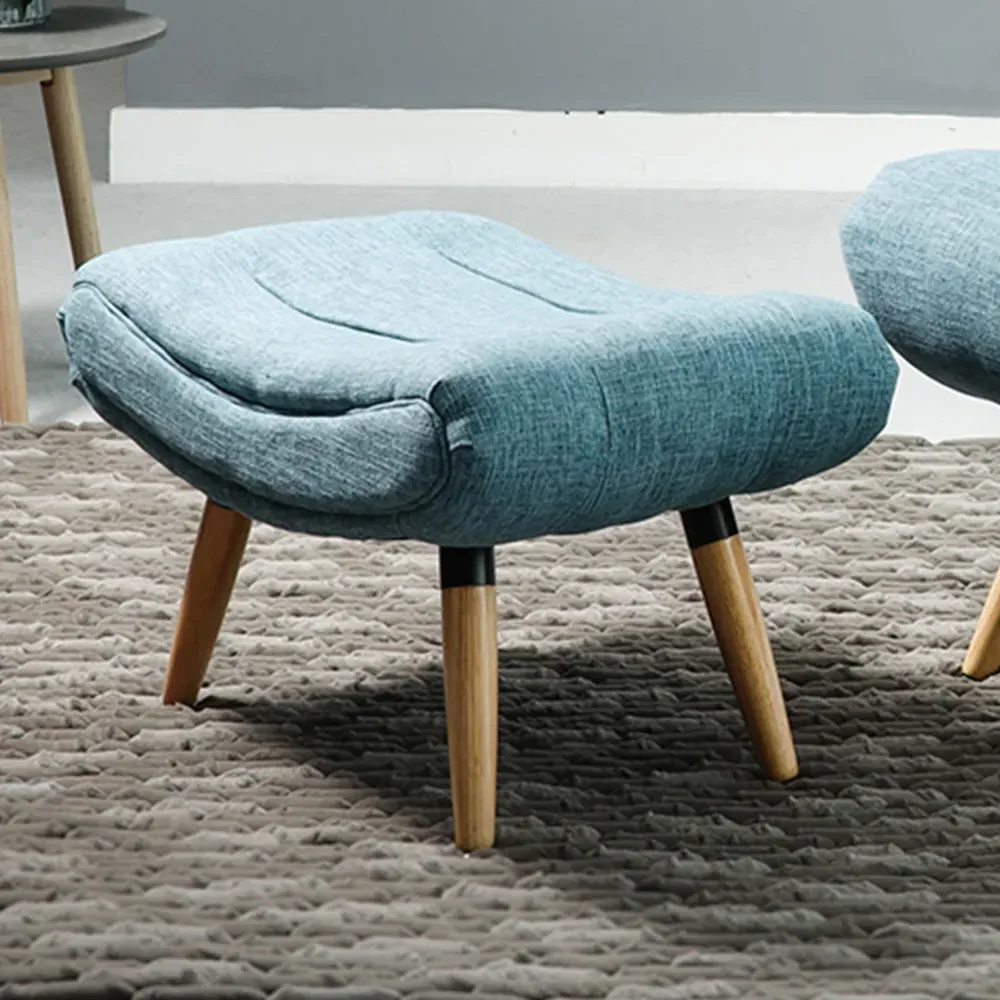 Madelia Accent Chair with Footstool - Teal