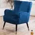Madison Wingback Accent Chair - Dark Blue, Velvet