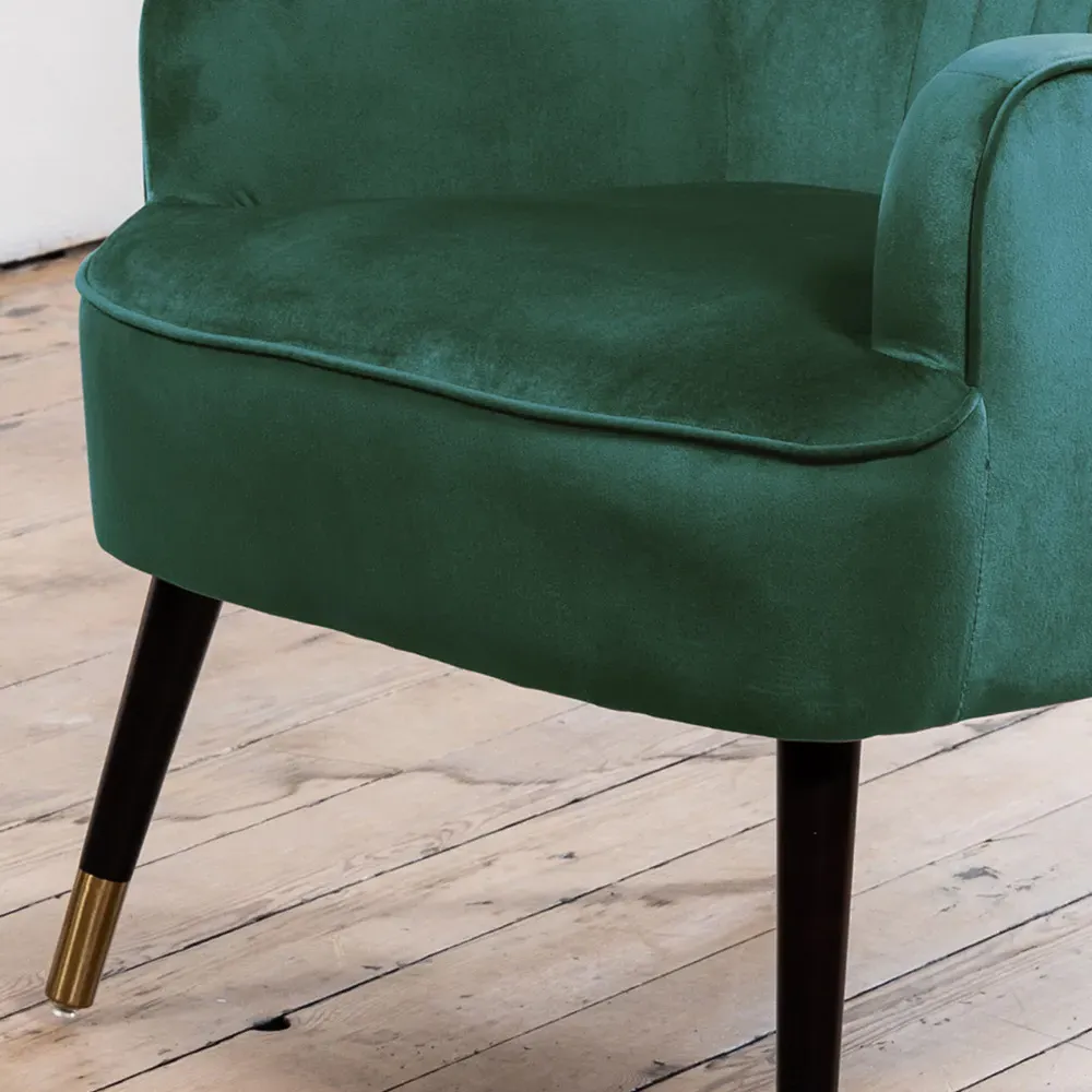 Madison Wingback Accent Chair - Green, Velvet